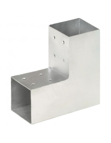 Connettori per Pali a Forma di L 4 pz Metallo Zincato 81x81 mm