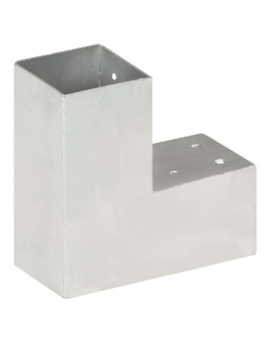 Connettori per Pali a Forma di L 4 pz Metallo Zincato 81x81 mm