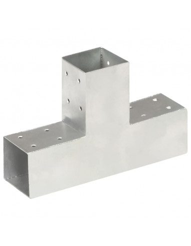 Connettori per Pali a Forma di T 4 pz Metallo Zincato 71x71 mm