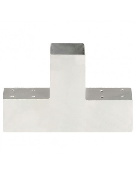 Connettori per Pali a Forma di T 4 pz Metallo Zincato 71x71 mm