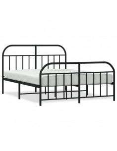 Giroletto con Testiera e Pediera Metallo Nero 183x213 cm 2