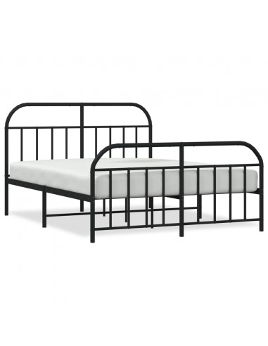 Giroletto con Testiera e Pediera Metallo Nero 183x213 cm