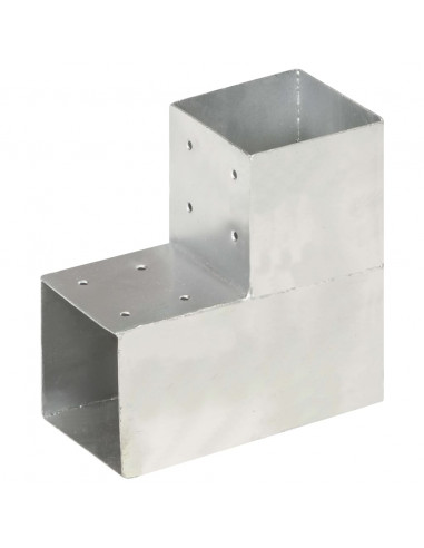 Connettori Pali a Forma di L 4 pz in Metallo Zincato 101x101 mm