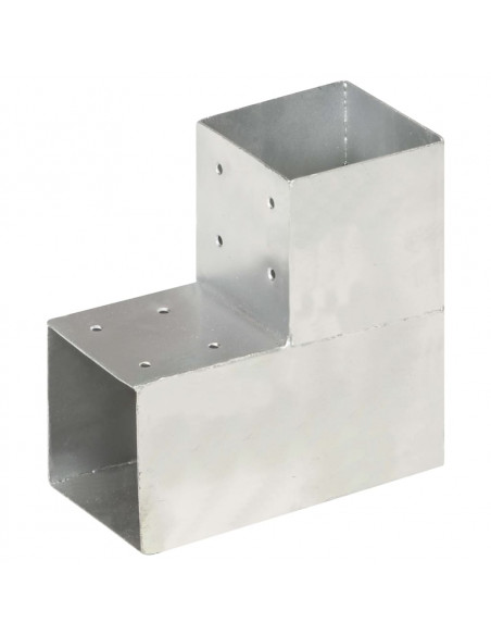 Connettori Pali a Forma di L 4 pz in Metallo Zincato 101x101 mm