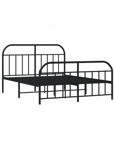 Giroletto con Testiera e Pediera Metallo Nero 183x213 cm