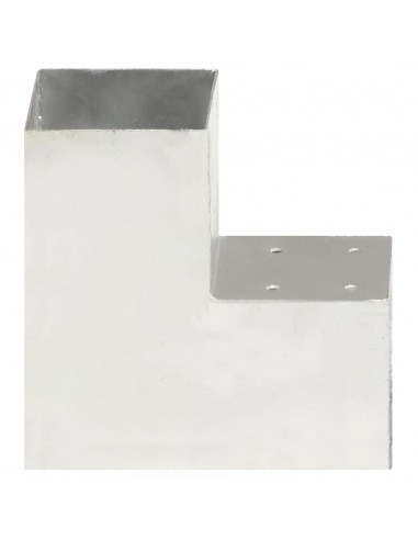 Connettori Pali a Forma di L 4 pz in Metallo Zincato 101x101 mm