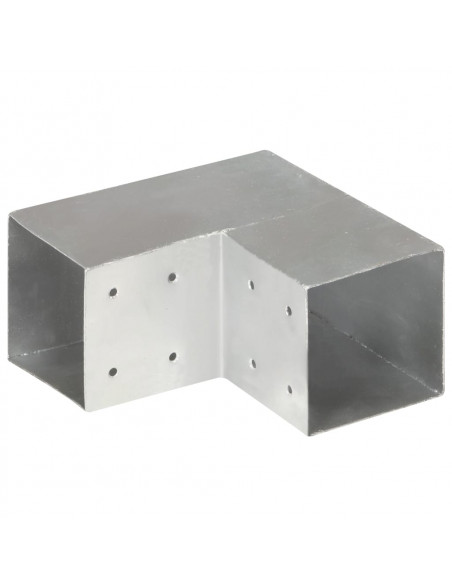 Connettori Pali a Forma di L 4 pz in Metallo Zincato 101x101 mm