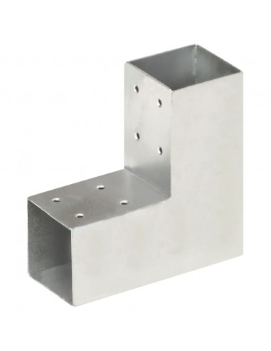 Connettori per Pali a Forma di L 4 pz Metallo Zincato 71x71 mm