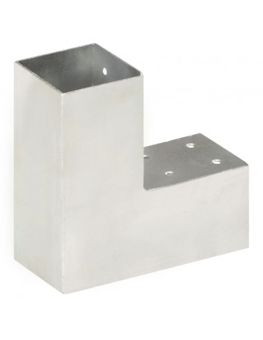 Connettori per Pali a Forma di L 4 pz Metallo Zincato 71x71 mm