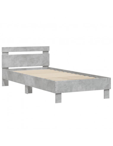 Giroletto Testiera Grigio Cemento 75x190 cm Legno Multistrato