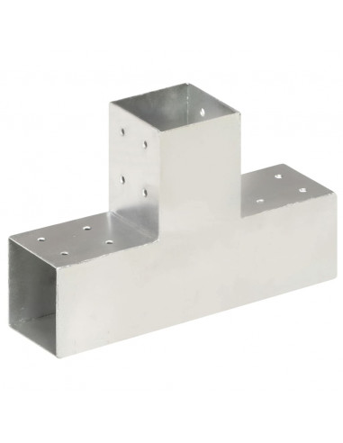 Connettori per Pali a Forma di T 4 pz Metallo Zincato 81x81 mm