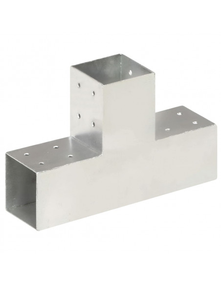 Connettori per Pali a Forma di T 4 pz Metallo Zincato 81x81 mm