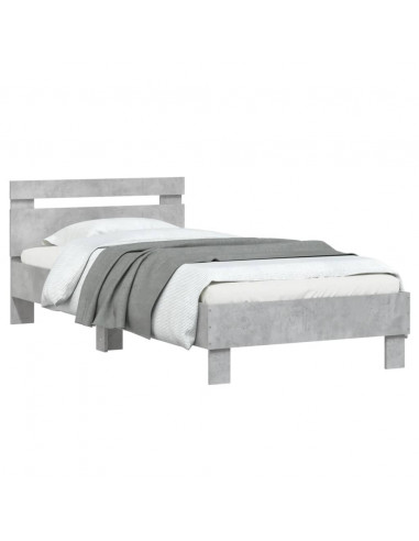 Giroletto Testiera Grigio Cemento 75x190 cm Legno Multistrato