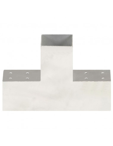 Connettori per Pali a Forma di T 4 pz Metallo Zincato 81x81 mm