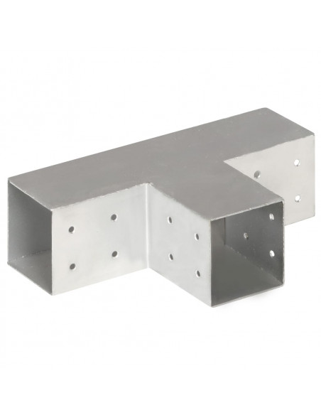 Connettori per Pali a Forma di T 4 pz Metallo Zincato 81x81 mm