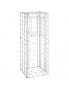 Cesto a Gabbione a Torre 50x50x140 cm in Ferro 2