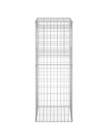 Cesto a Gabbione a Torre 50x50x140 cm in Ferro