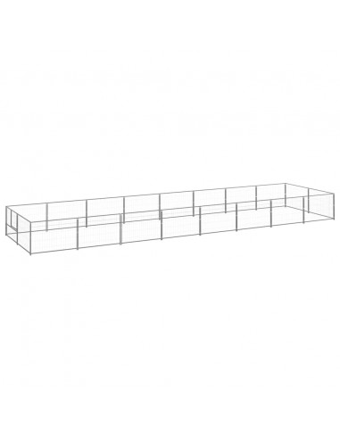 Gabbia per Cani Argento 16 m² in Acciaio