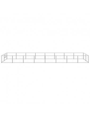 Gabbia per Cani Argento 16 m² in Acciaio