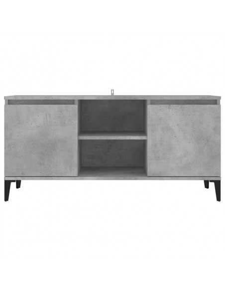 Mobile TV con Gambe in Metallo Grigio Cemento 103,5x35x50 cm