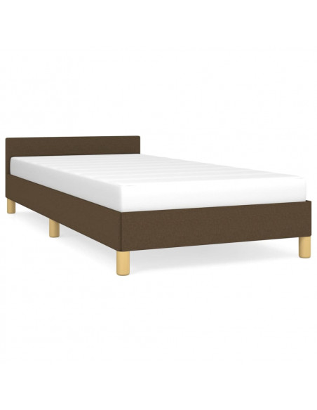Giroletto con Testiera Marrone Scuro 90x200 cm in Tessuto