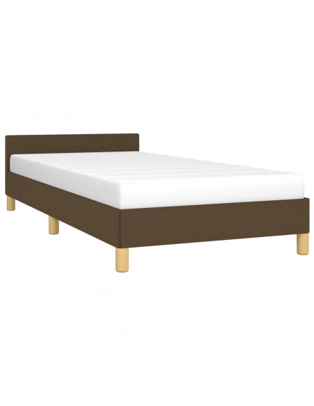 Giroletto con Testiera Marrone Scuro 90x200 cm in Tessuto