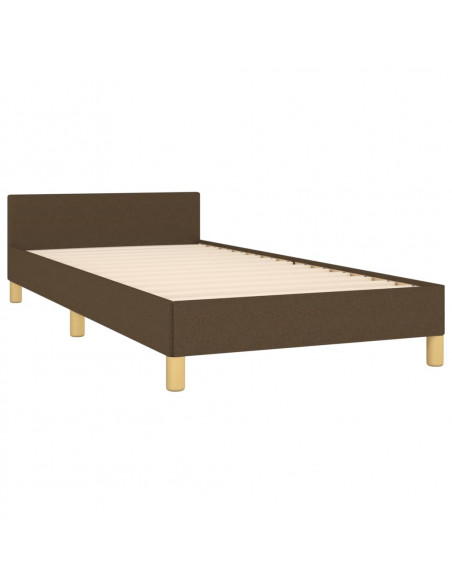 Giroletto con Testiera Marrone Scuro 90x200 cm in Tessuto