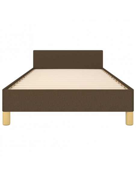 Giroletto con Testiera Marrone Scuro 90x200 cm in Tessuto