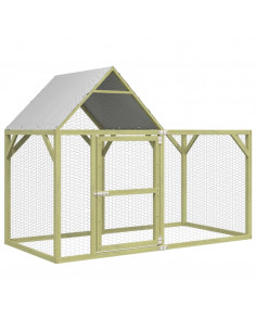 Pollaio 200x100x150 cm Legno Massello di Pino Impregnato 2