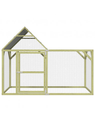 Pollaio 200x100x150 cm Legno Massello di Pino Impregnato