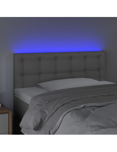 Testiera Grigio a LED 90x5x78/88 cm in Similpelle