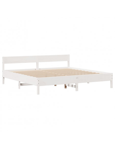Giroletto senza Materasso Bianco 200x200 cm Legno Massello Pino