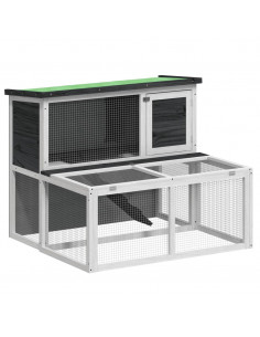 Conigliera Grigia 102x90x84,5 cm in Legno Massello di Pino 2