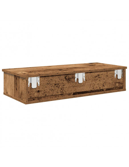 Scaffale a Parete con Cassetti Antico 80x31x17 cm in Truciolato