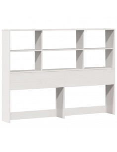 Letto Libreria senza Materasso Bianco 120x200 cm Legno di Pino 2