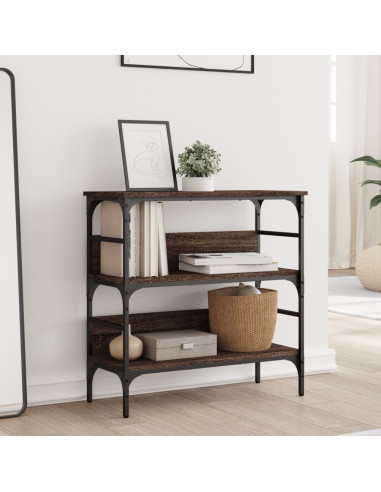 Tavolino Consolle Rovere Marrone 75x32x75 cm Legno Multistrato