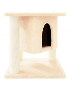 Albero per Gatti con Tiragraffi in Sisal Crema 37 cm 2