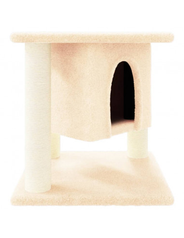 Albero per Gatti con Tiragraffi in Sisal Crema 37 cm