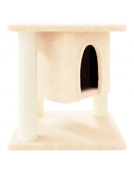 Albero per Gatti con Tiragraffi in Sisal Crema 37 cm