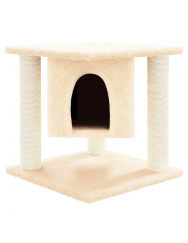 Albero per Gatti con Tiragraffi in Sisal Crema 37 cm