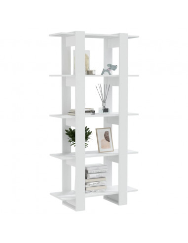 Libreria/Divisorio Bianco 80x30x160 cm in Legno Multistrato