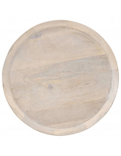 Tavolino di Servizio Ø60x75 cm in Legno Massello di Mango 2