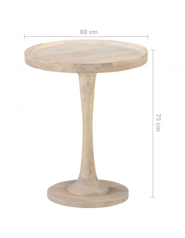 Tavolino di Servizio Ø60x75 cm in Legno Massello di Mango