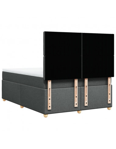 Giroletto a Molle con Materasso Grigio Scuro 140x200cm Tessuto