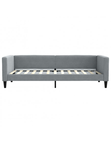 Divano Letto Estraibile Cassetti Grigio Chiaro 100x200 Tessuto