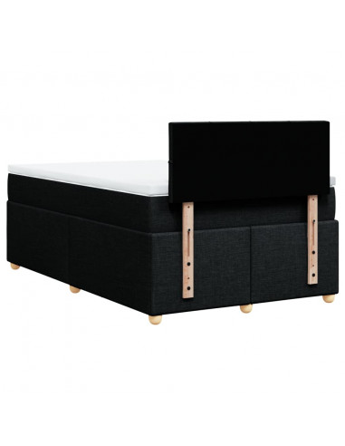 Giroletto a Molle con Materasso Nero 120x200 cm in Tessuto