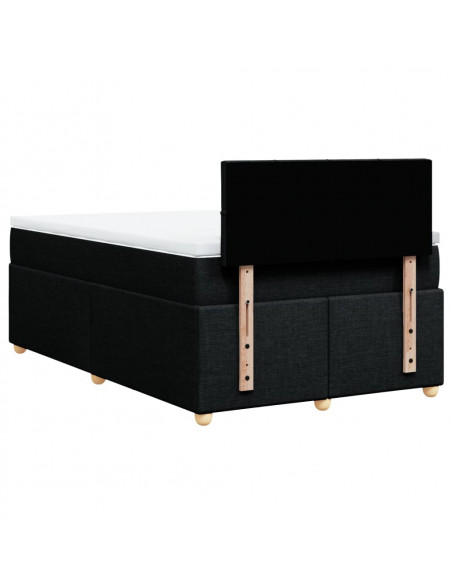 Giroletto a Molle con Materasso Nero 120x200 cm in Tessuto