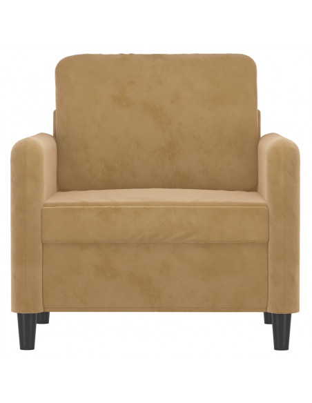 Poltrona Marrone 60 cm Velluto
