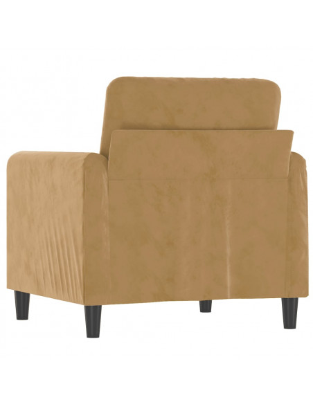 Poltrona Marrone 60 cm Velluto