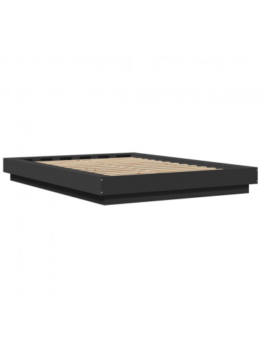 Giroletto con Luci LED Nero 120x200 cm in Legno Multistrato